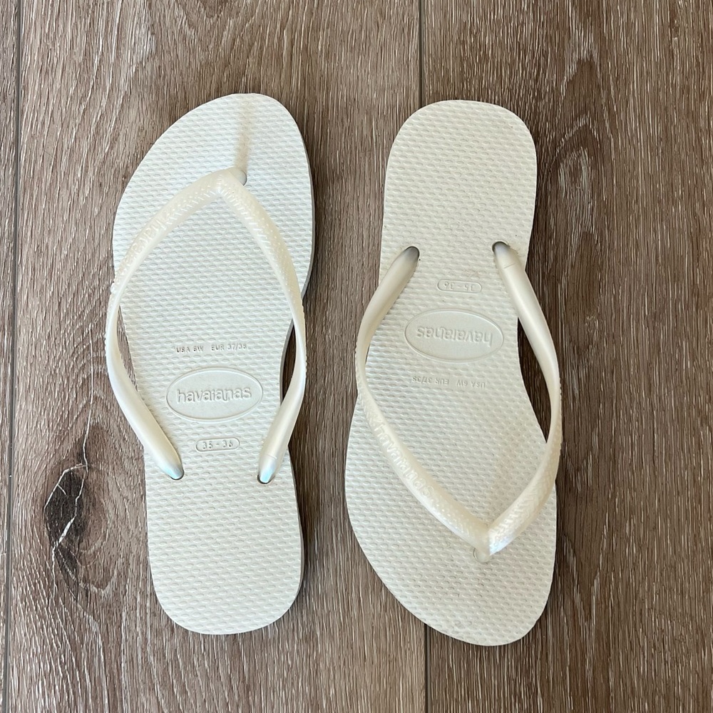 Havaianas White Flip Flops 35-36 - Picture 1 of 2
